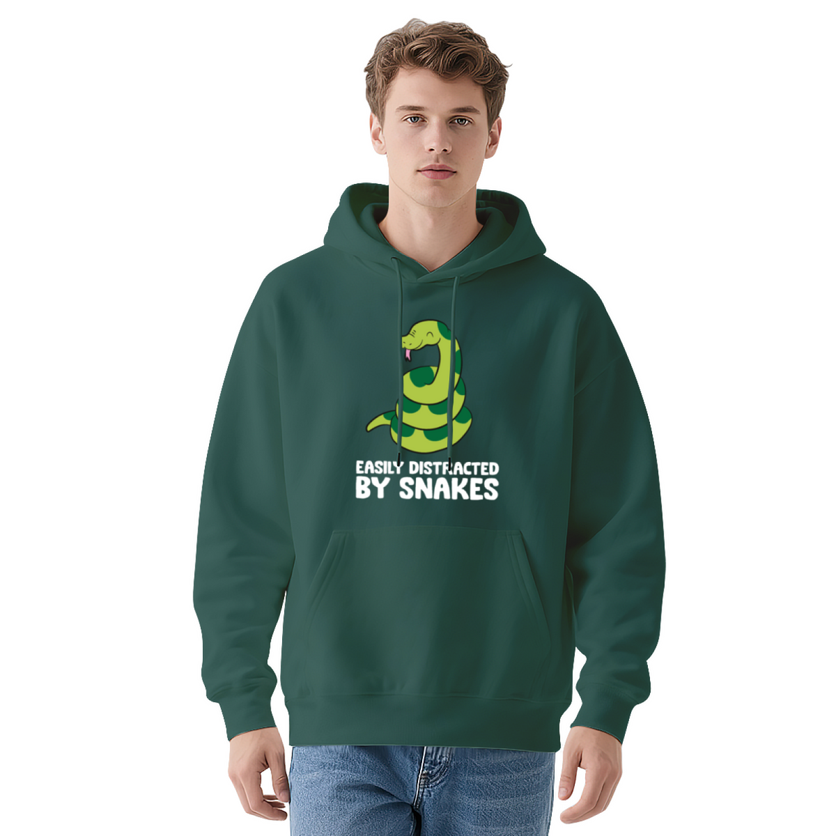 Cute Cartoon Snake Reptile Lover Graphic Hoodie - Funny Animal Pullover Sweatshirt