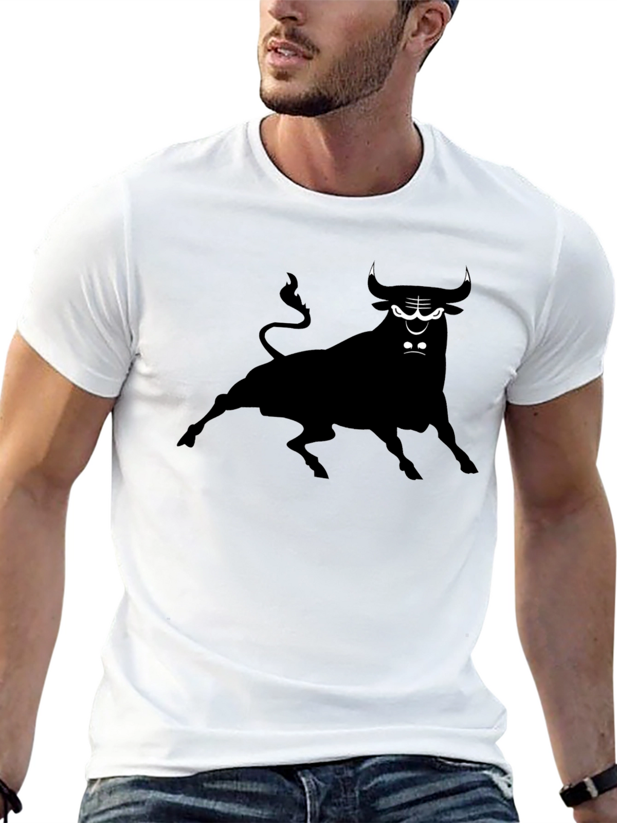 Black Bull Graphic Tee - Unique Design