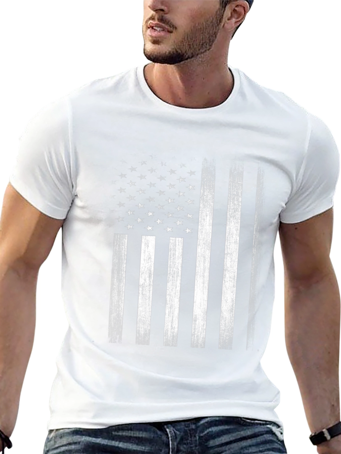American Flag Distressed Graphic Tee