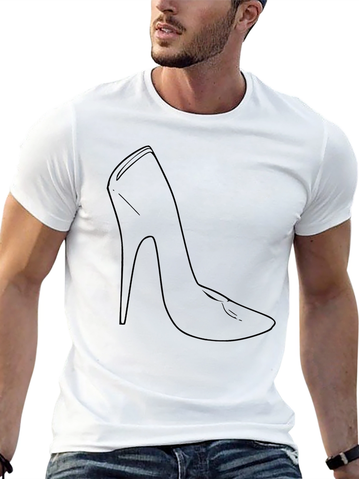 High Heel Outline Black T-Shirt
