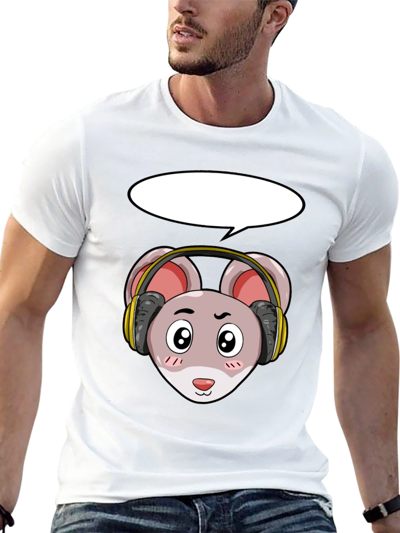 Cool Mouse with Headphones T-Shirt