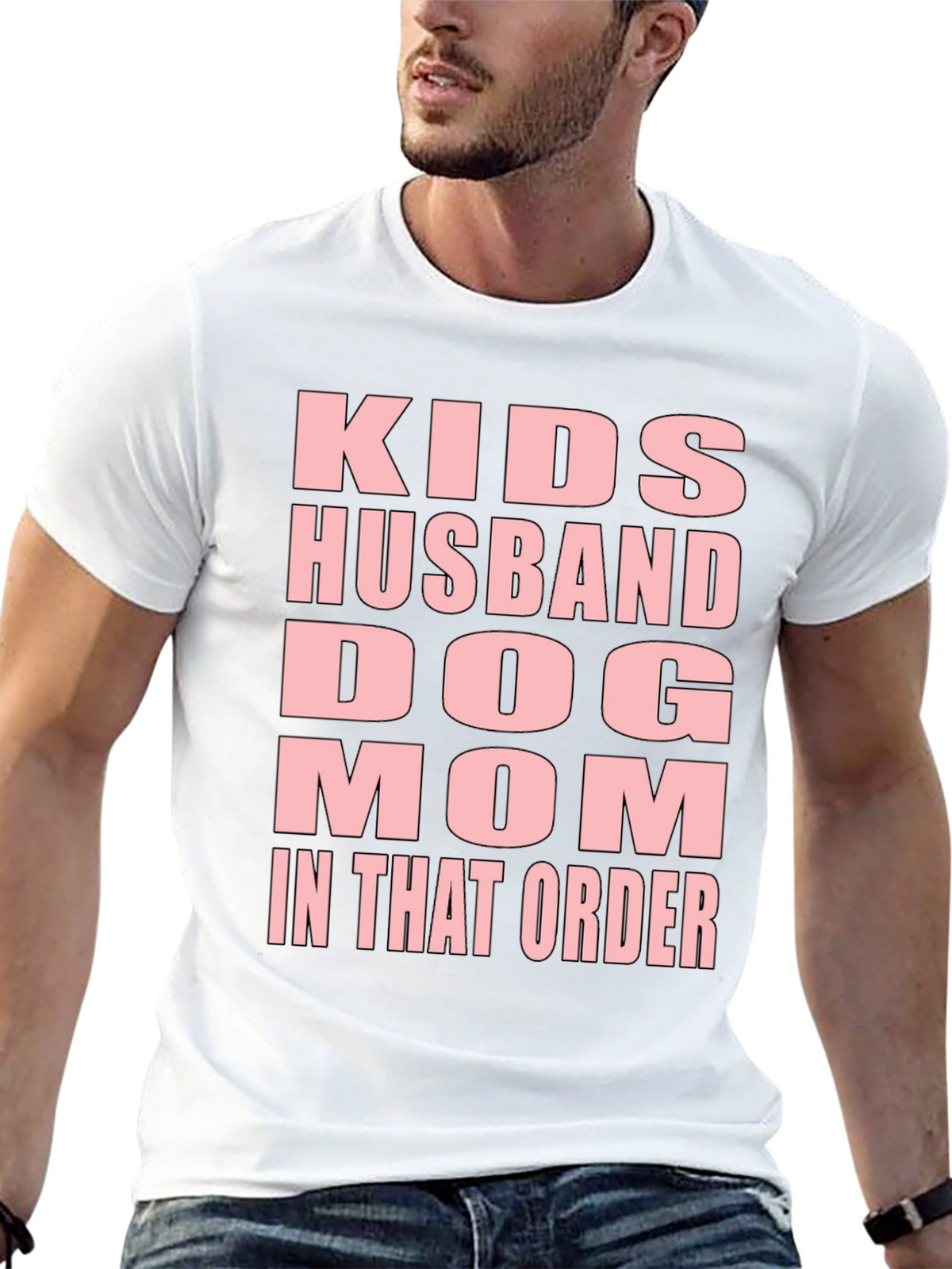 Kids Husband Dog Mom T-Shirt