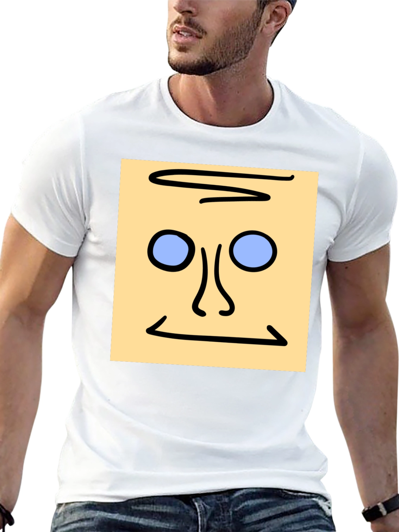 Abstract Face Graphic Tee - Unique Style