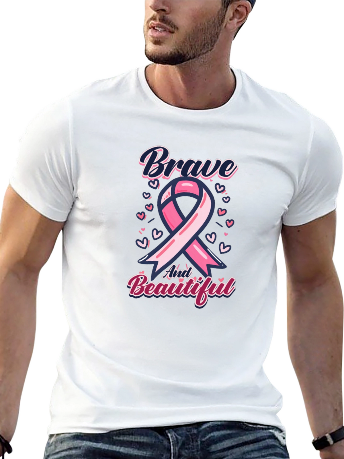 Brave and Beautiful Breast Cancer Awareness T-Shirt