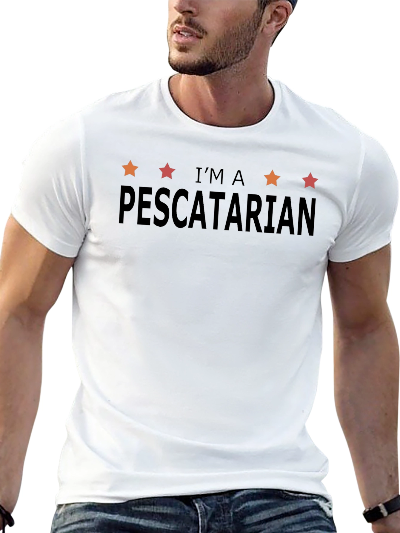 Im a Pescatarian Graphic Tee - Black