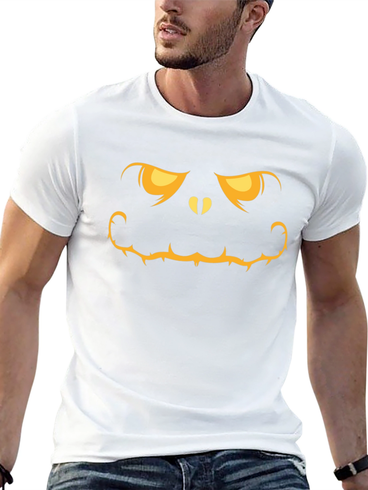 Spooky Pumpkin Face Graphic Tee