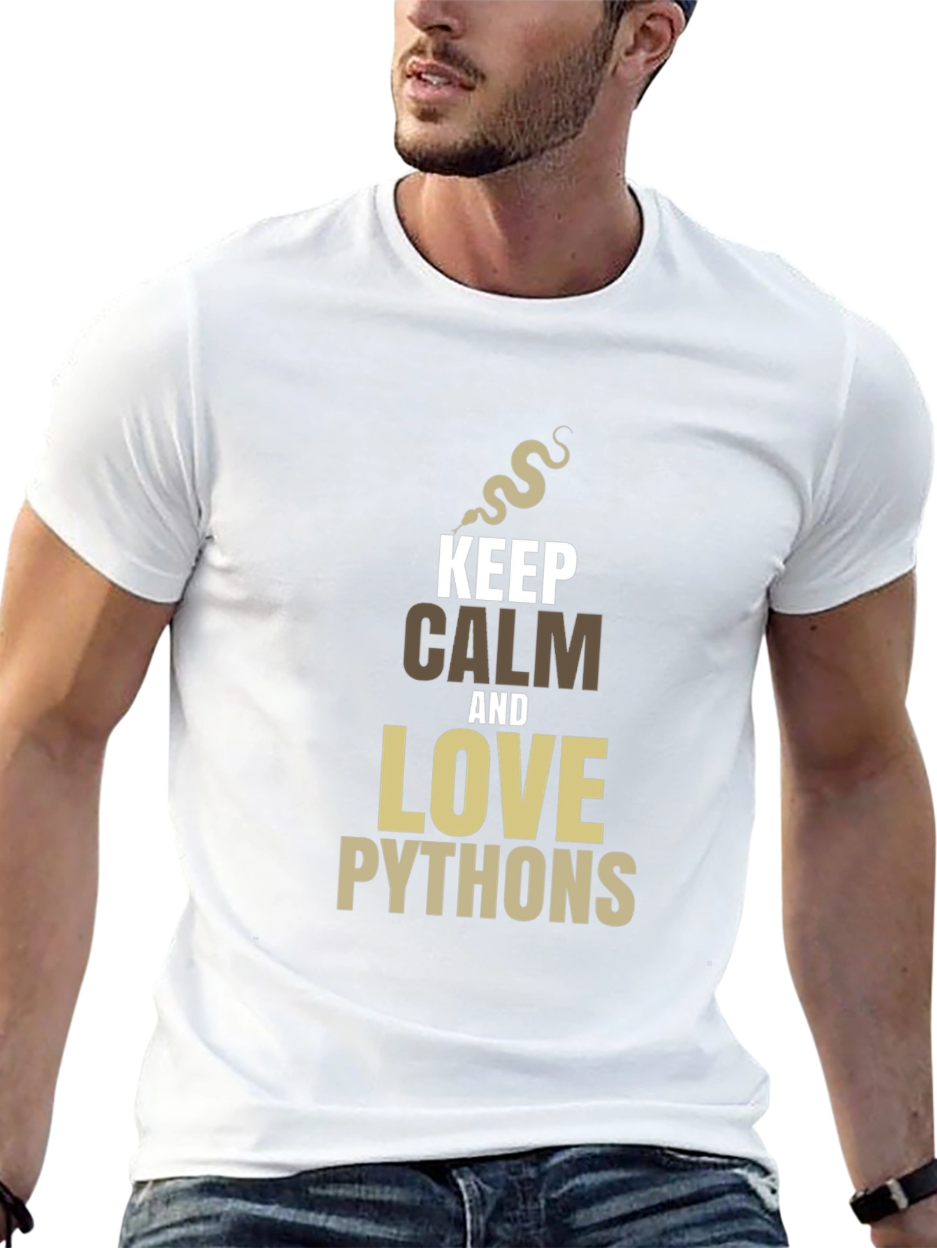 Keep Calm and Love Pythons Black T-Shirt