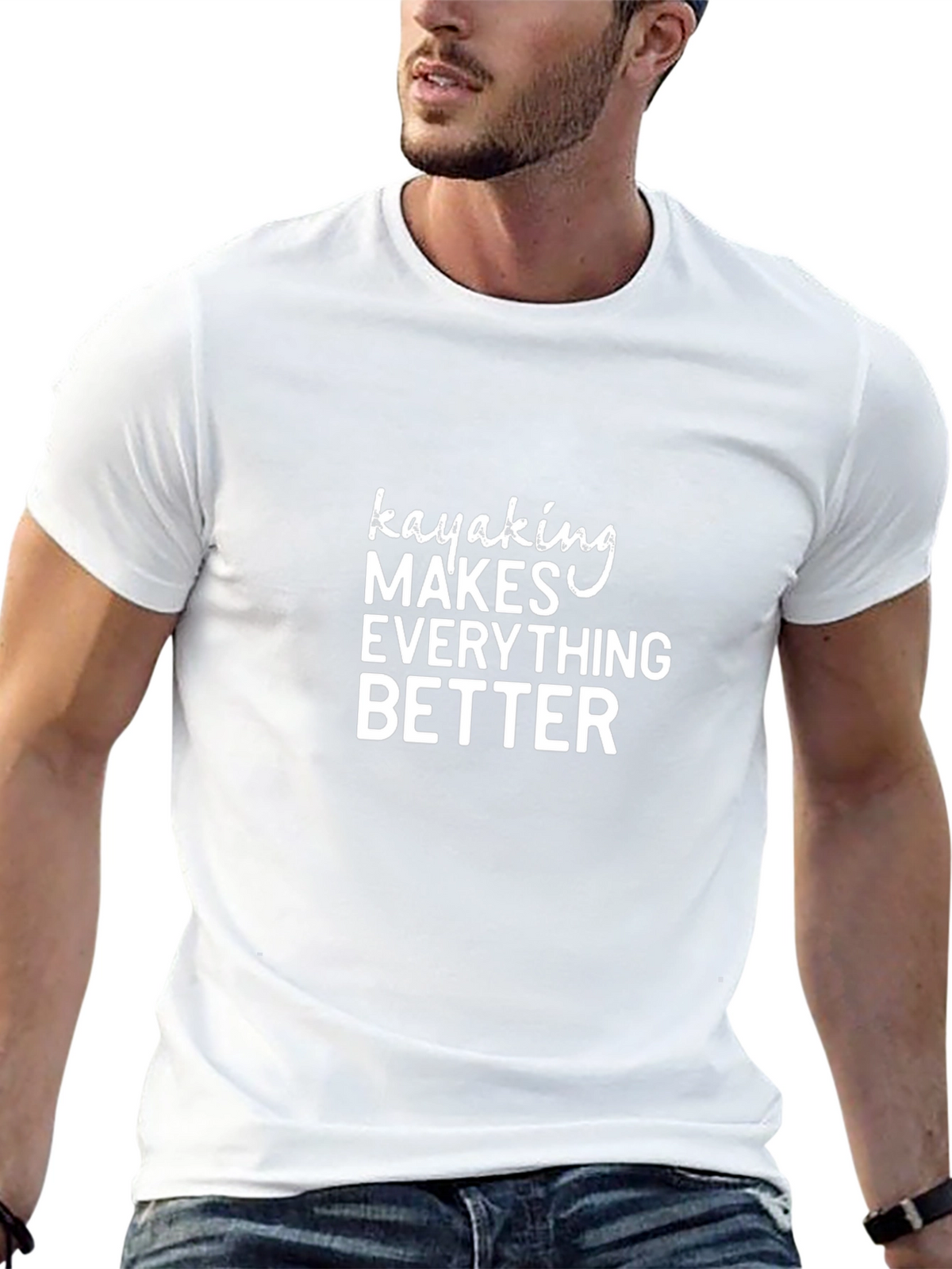 Kayaking Makes Everything Better Black T-Shirt