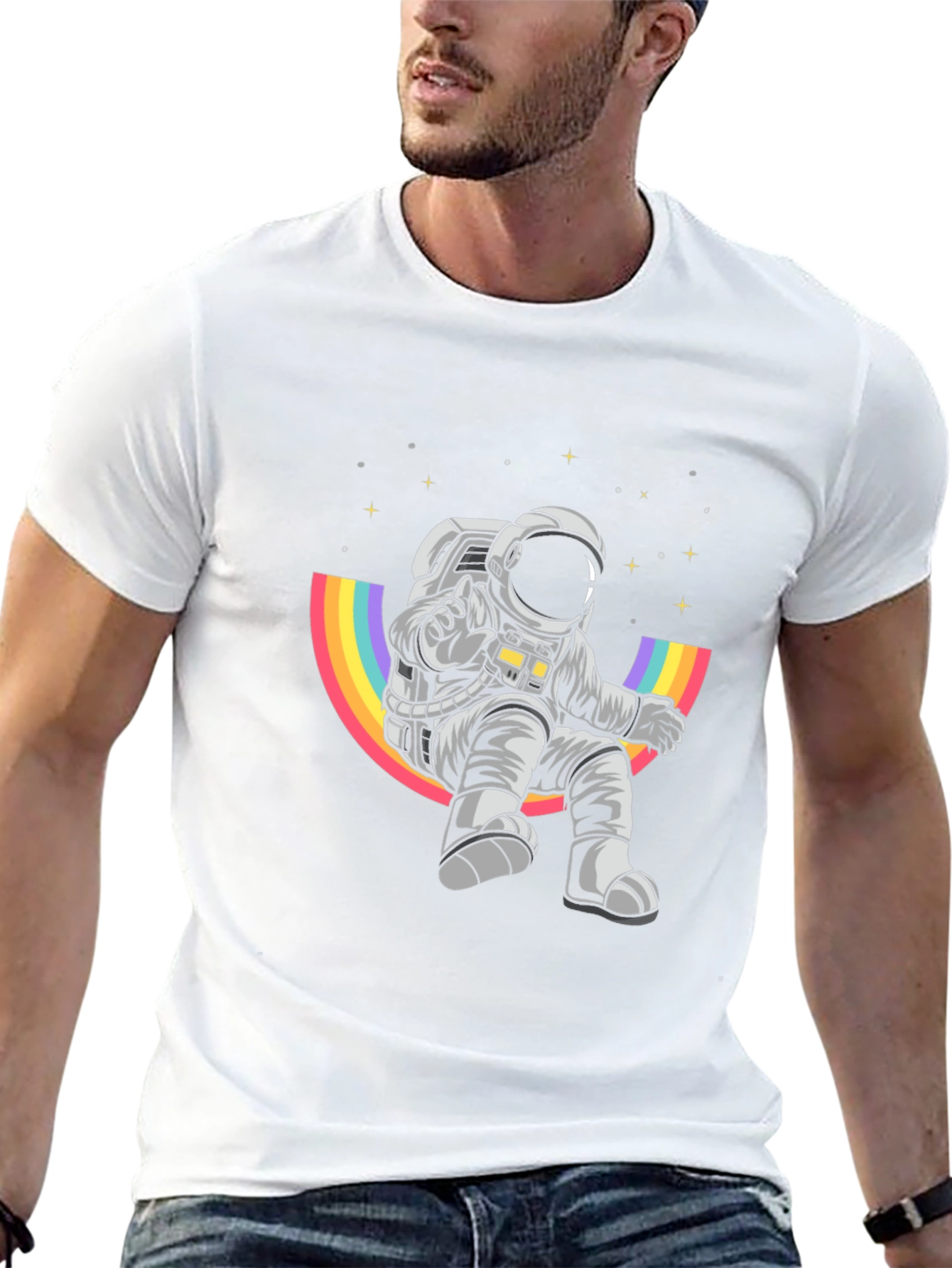 Astronaut Rainbow T-Shirt - Space Adventure Tee
