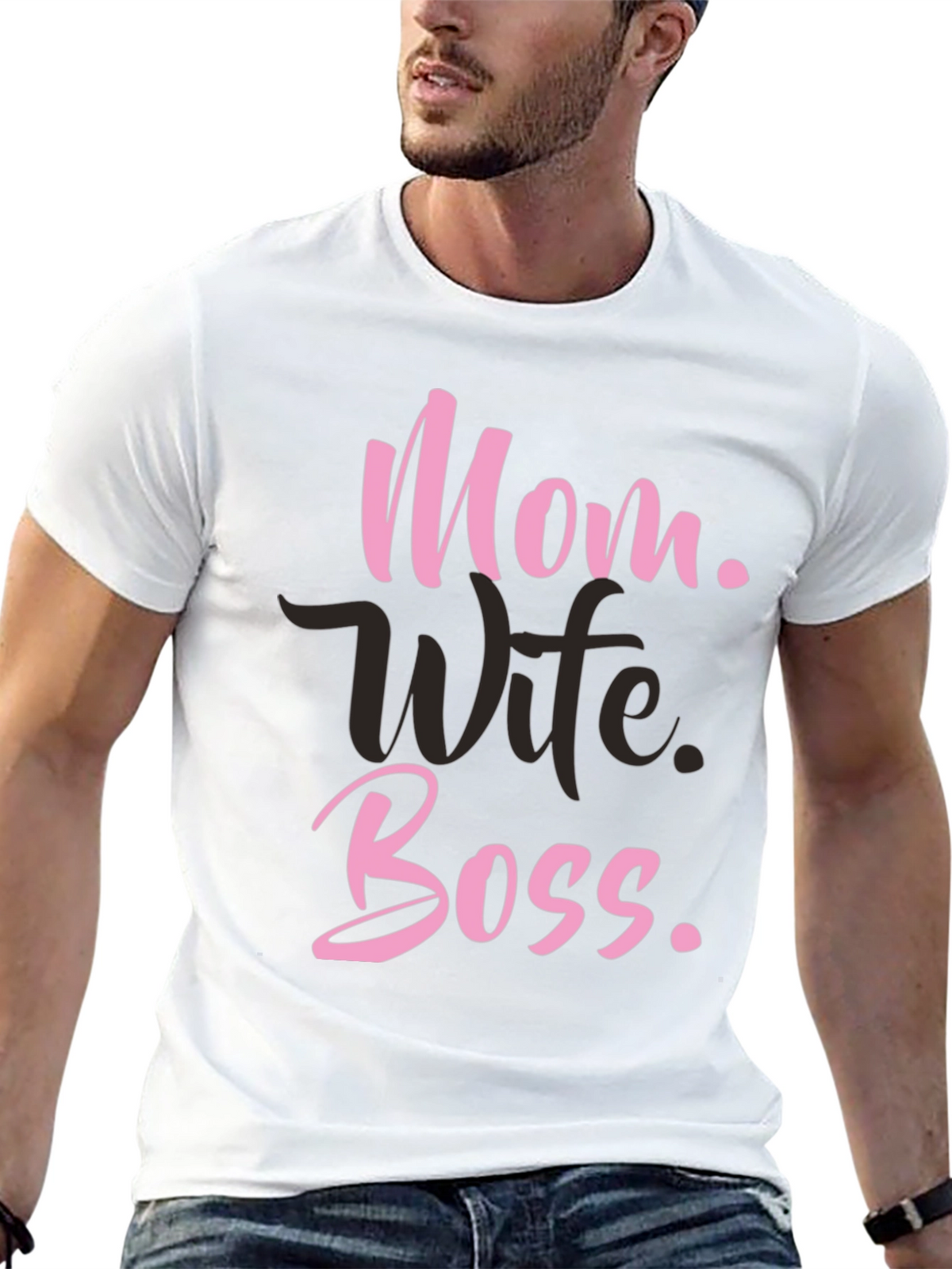 Mom Wife Boss T-Shirt - Black Graphic Tee