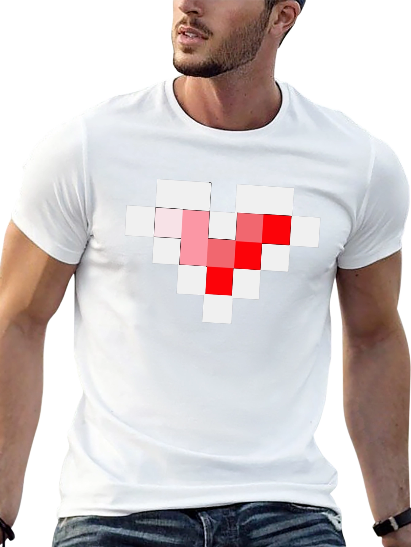 Pixel Heart Graphic Tee - Gamer Style Black T-Shirt