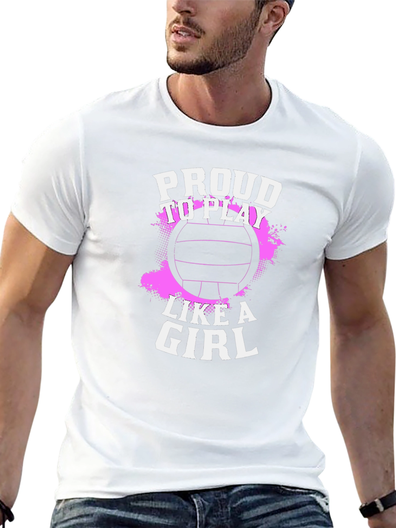 Proud to Play Like a Girl Volleyball Graphic Tee