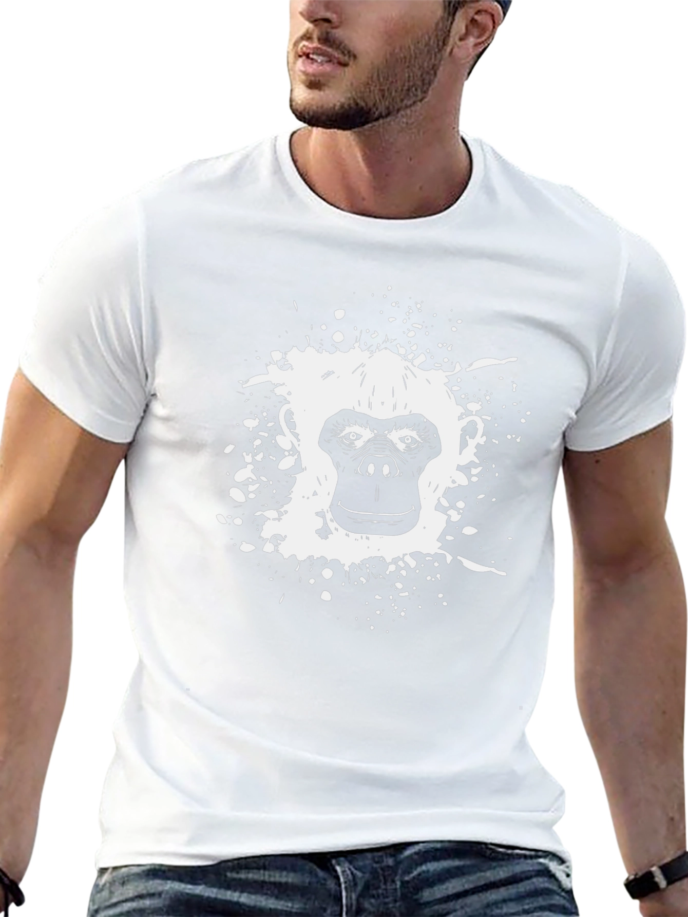 Graphic Gorilla Tee - Black Cotton Comfort