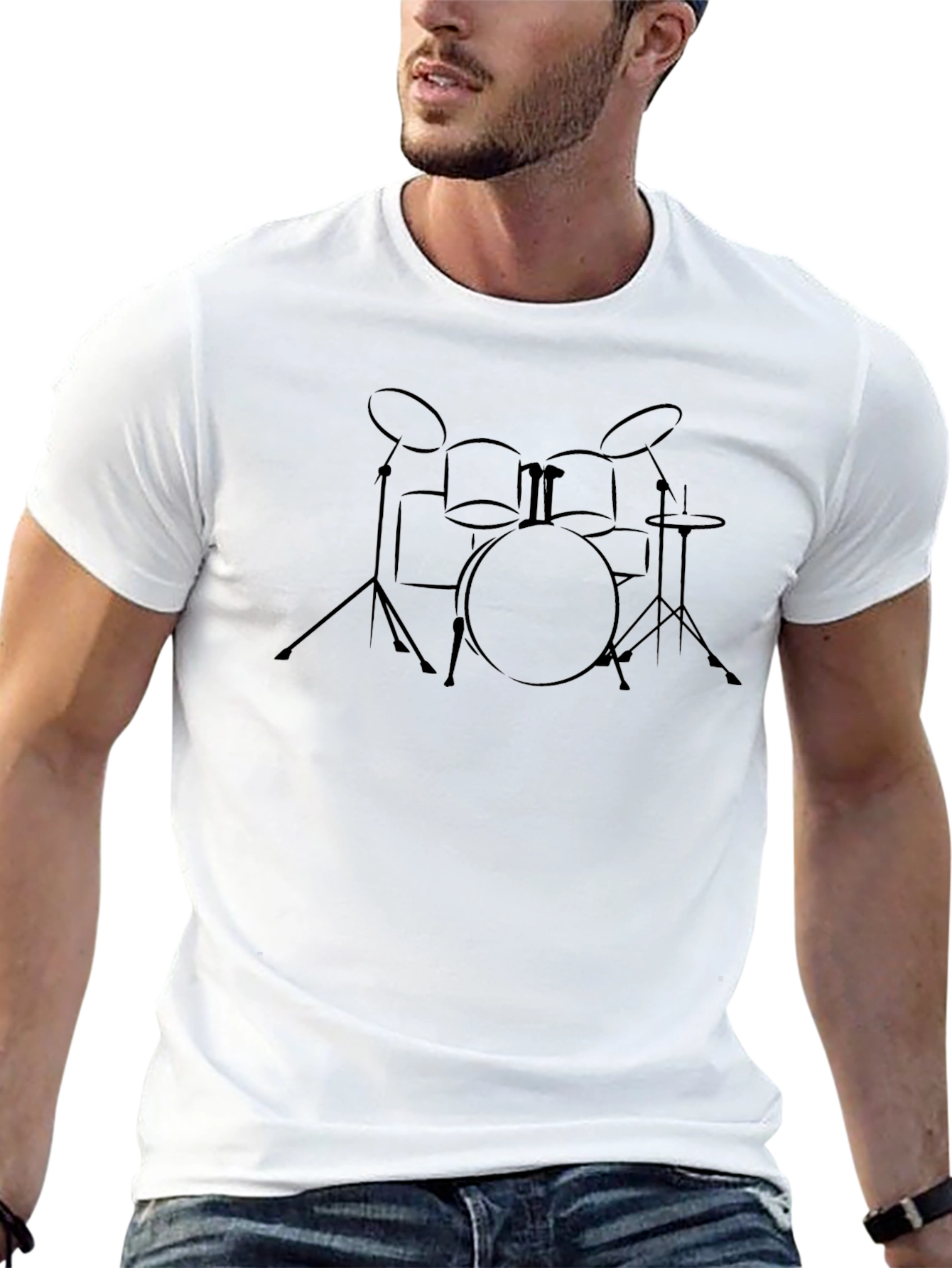 Drum Set Graphic Tee - Musician T-Shirt