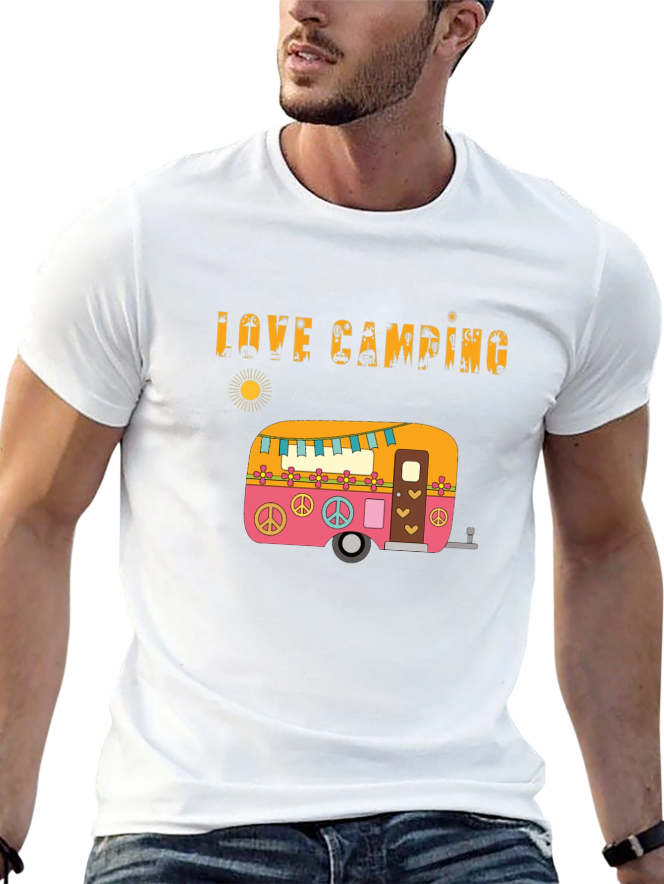 Love Camping Retro Camper Graphic T-Shirt