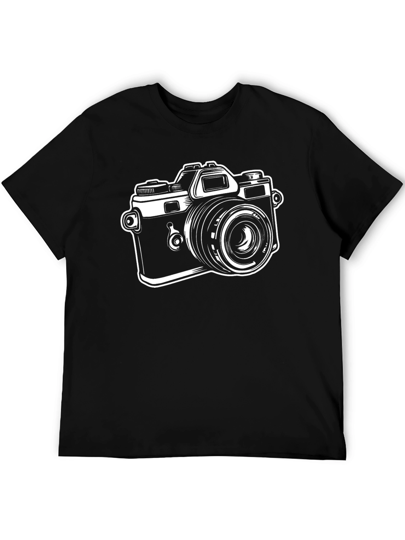 Retro Camera Graphic Tee - Classic Black T-Shirt
