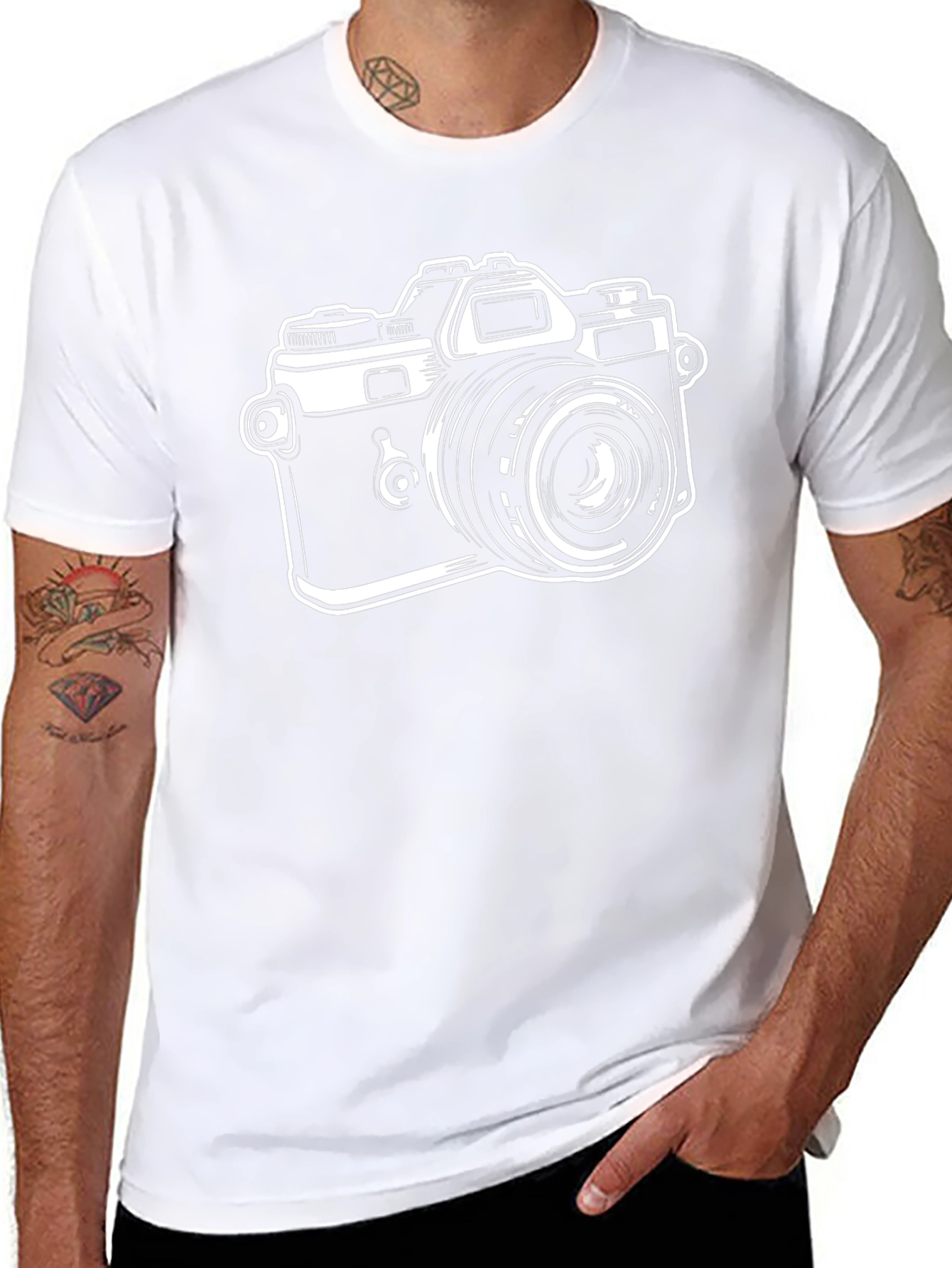 Retro Camera Graphic Tee - Classic Black T-Shirt