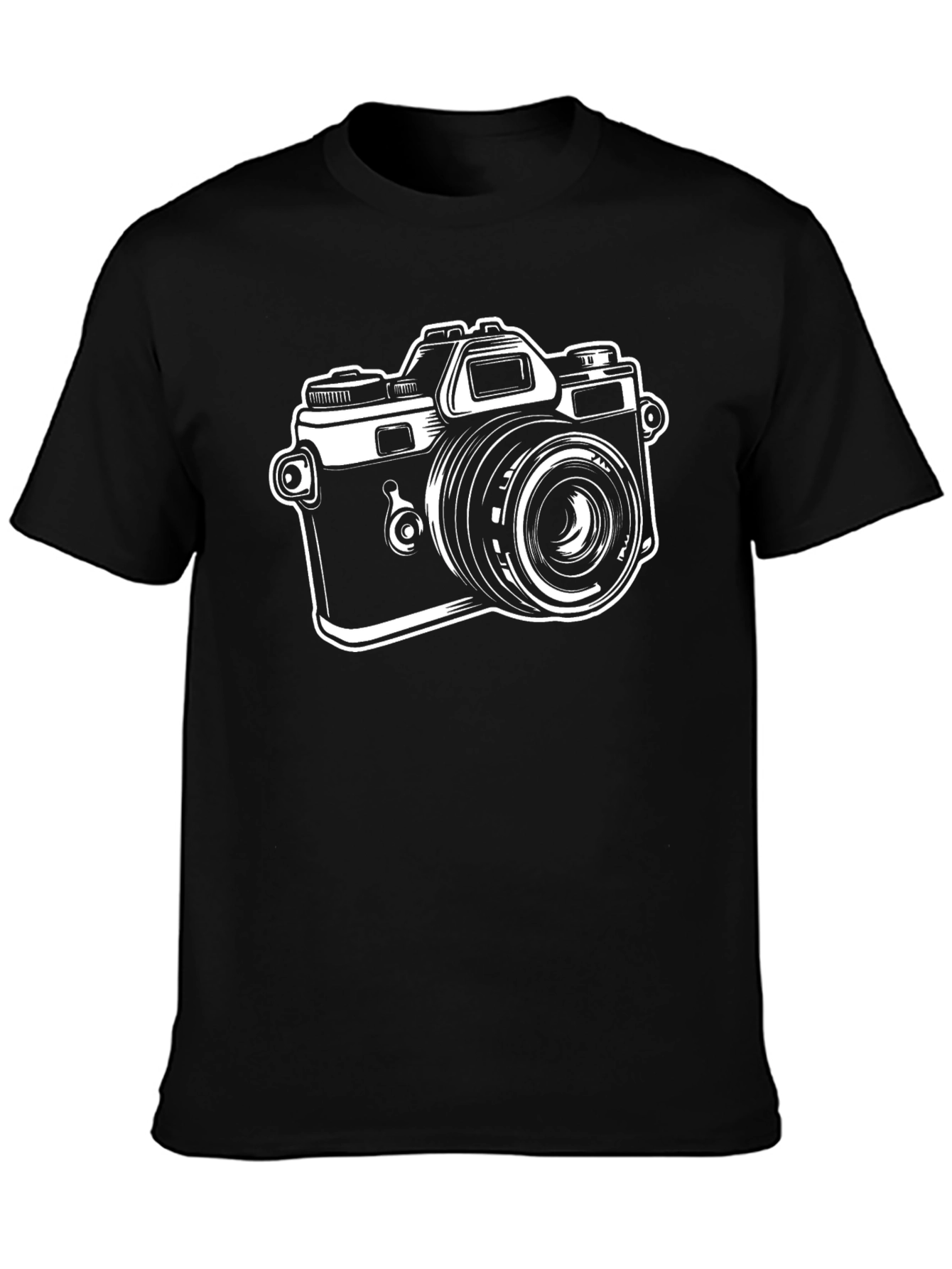 Retro Camera Graphic Tee - Classic Black T-Shirt