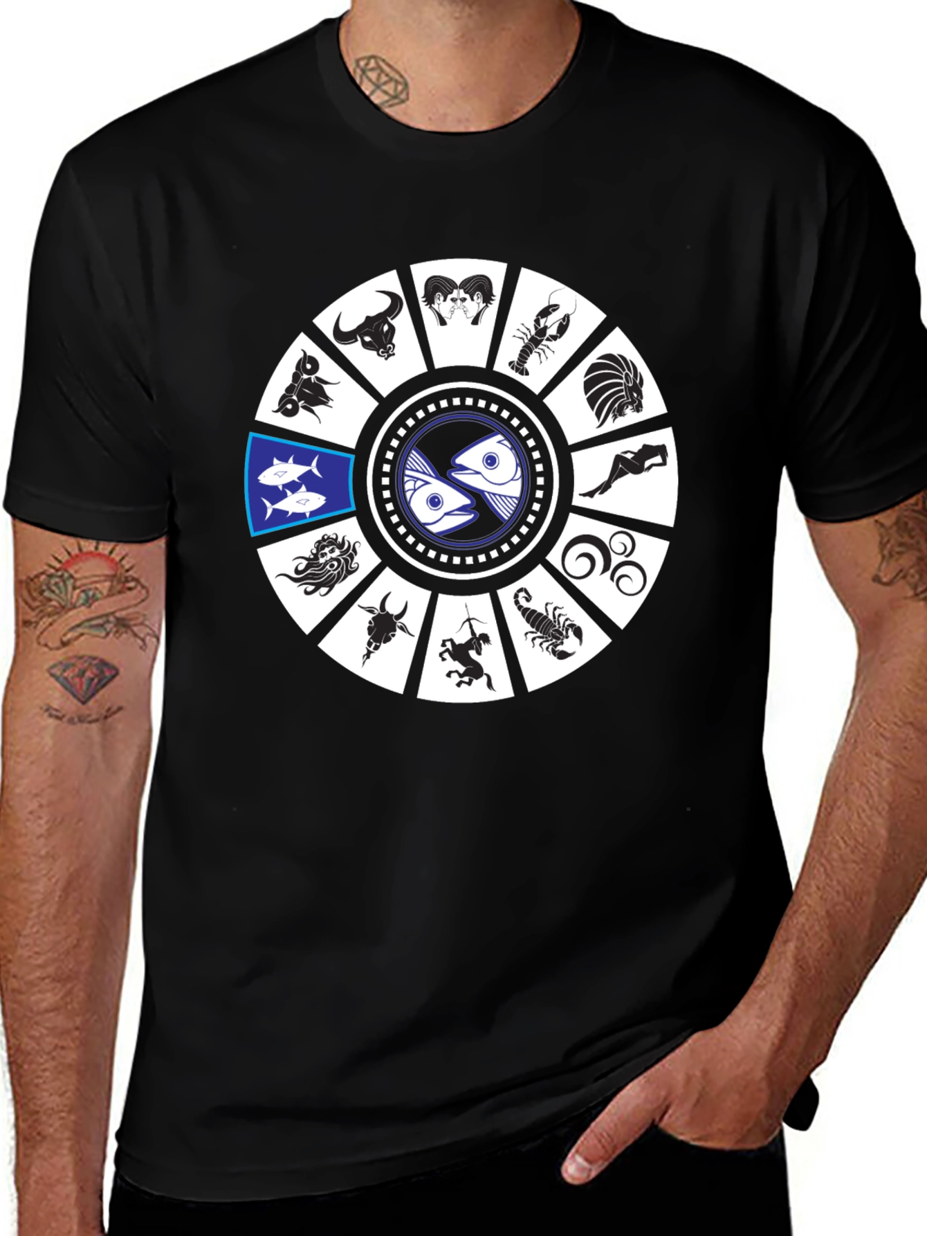 Zodiac Sign Graphic T-Shirt - Pisces