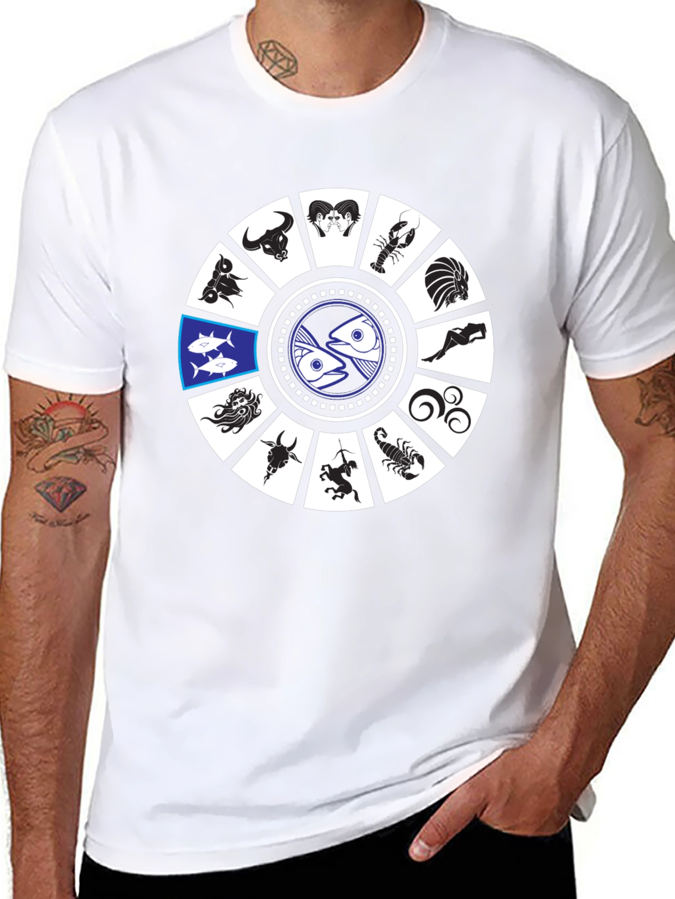 Zodiac Sign Graphic T-Shirt - Pisces
