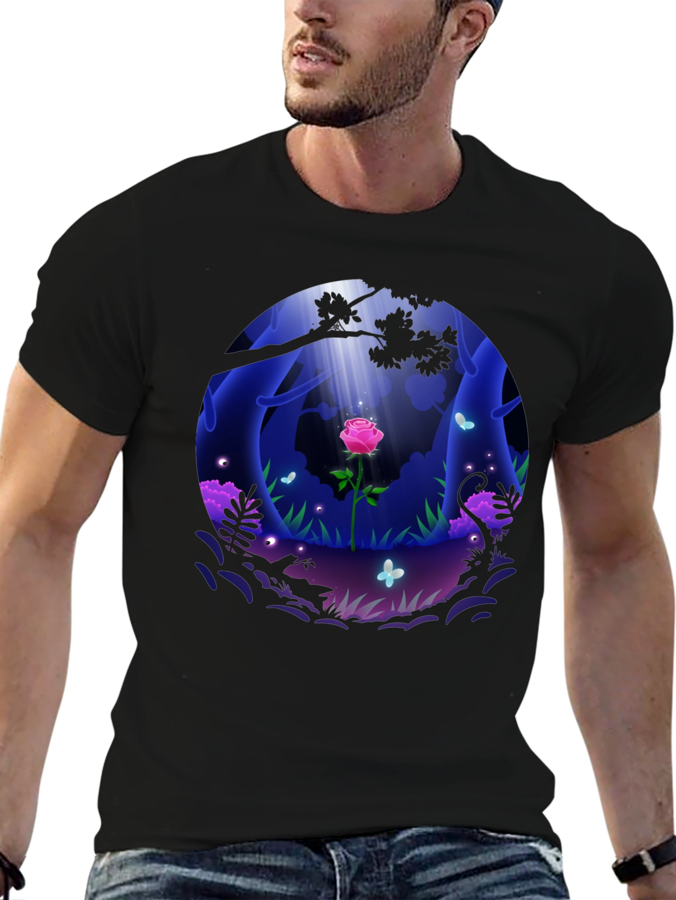 Enchanted Rose Forest Graphic Tee