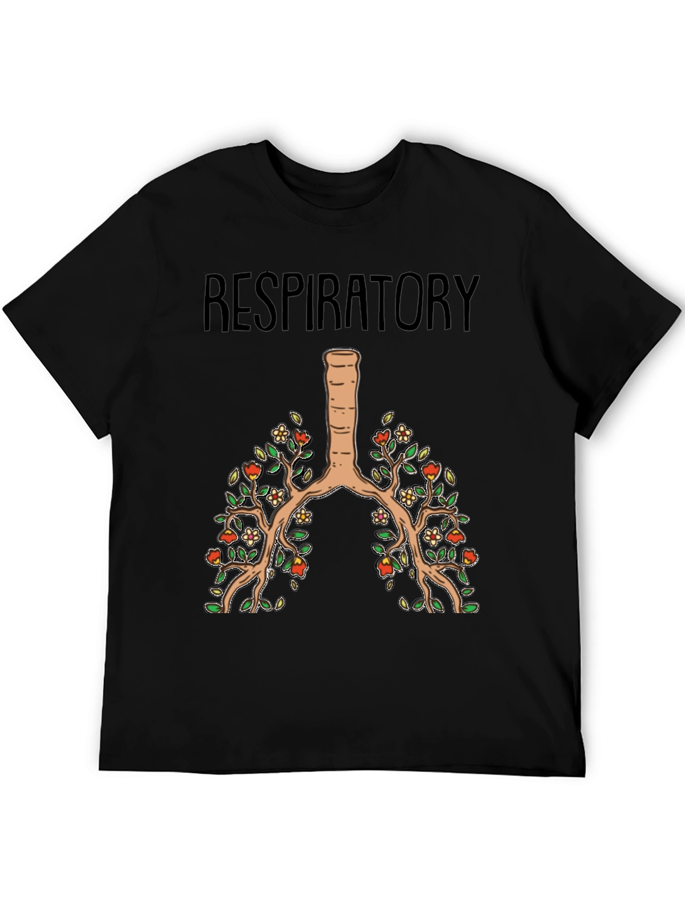 Respiratory System Floral Lung Anatomy T-Shirt