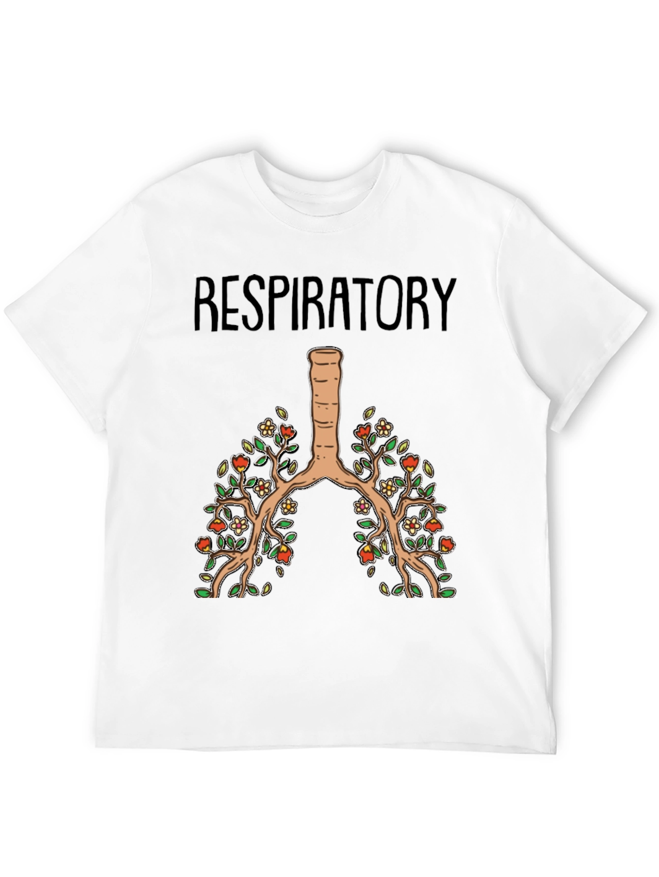 Respiratory System Floral Lung Anatomy T-Shirt