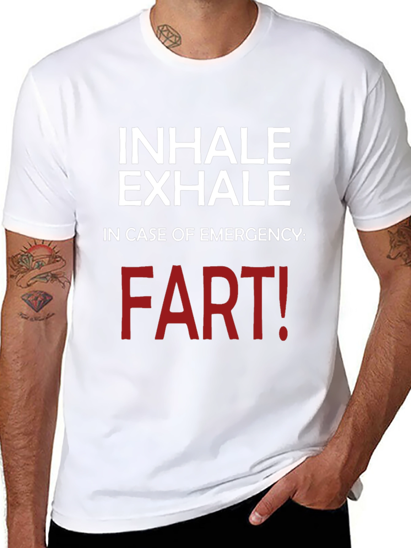 Inhale Exhale Funny T-Shirt - Emergency Fart!