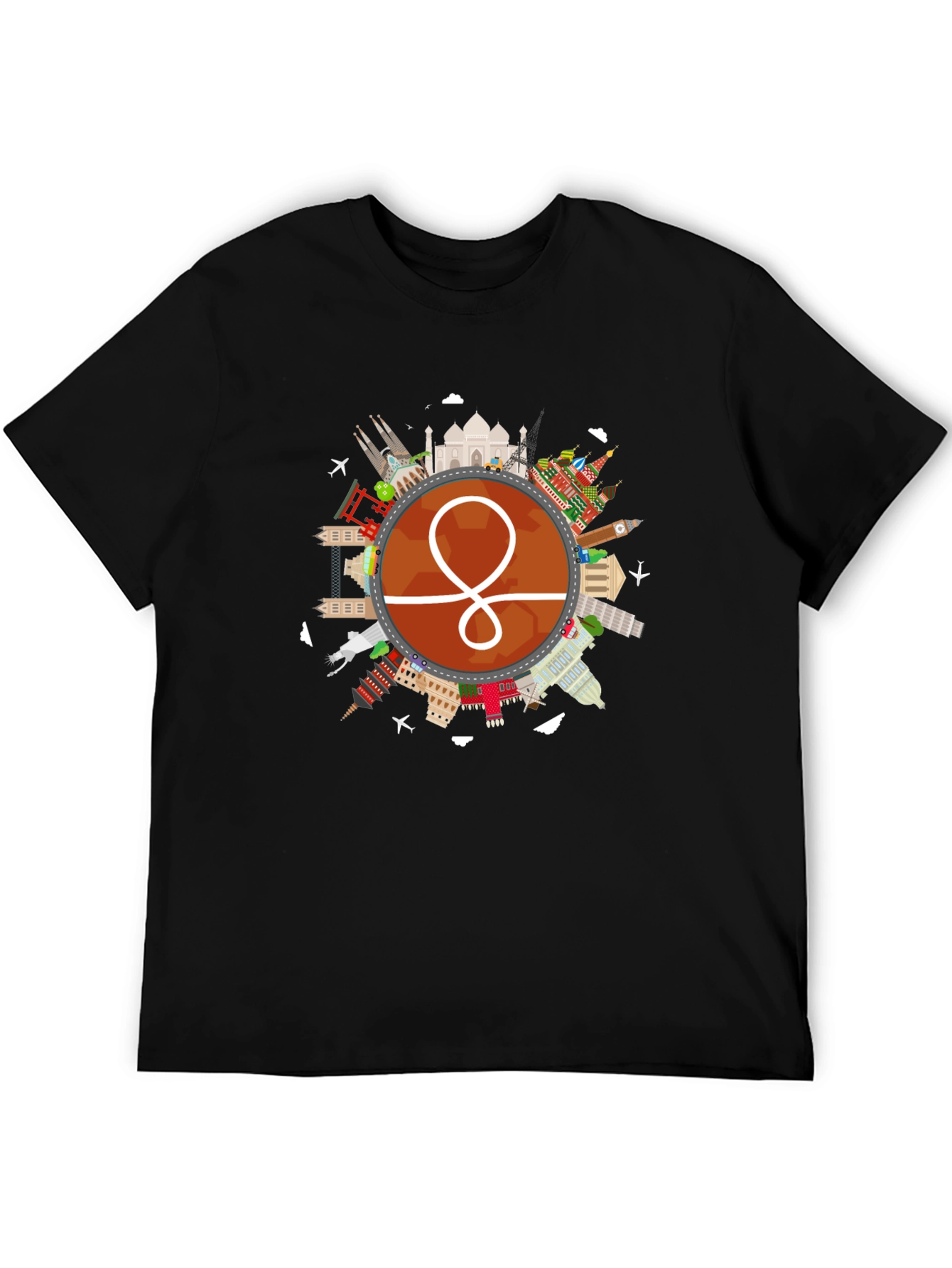 World Traveler Graphic Tee - Black Unisex Shirt
