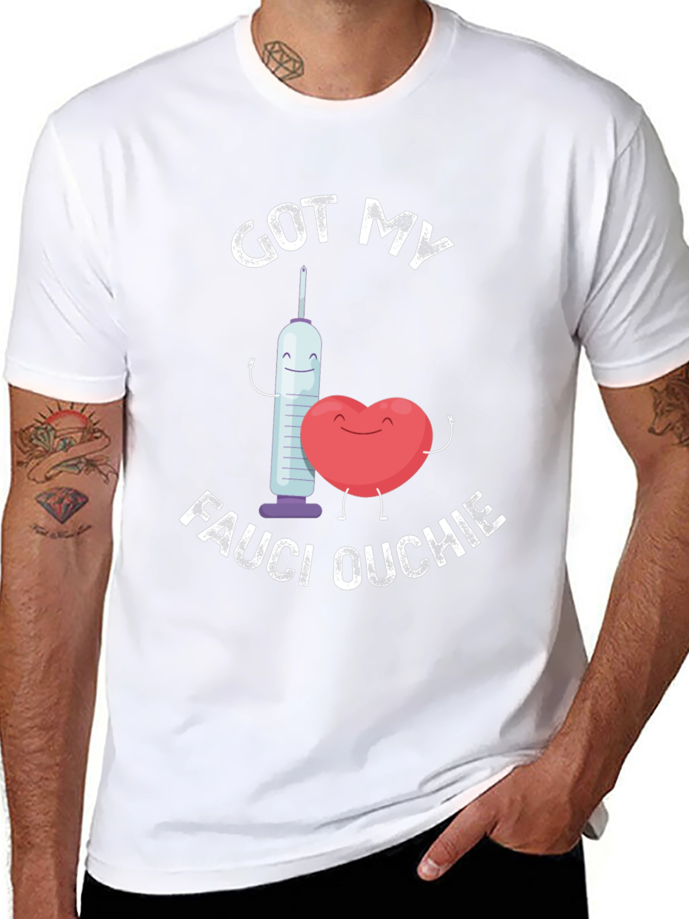 Got My Fauci Ouchie T-Shirt Funny Vaccine Tee