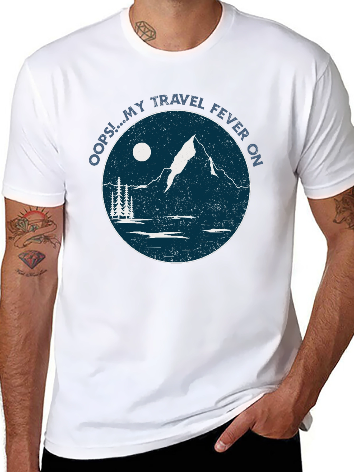 Travel Fever Graphic T-Shirt - Black Mountain Design