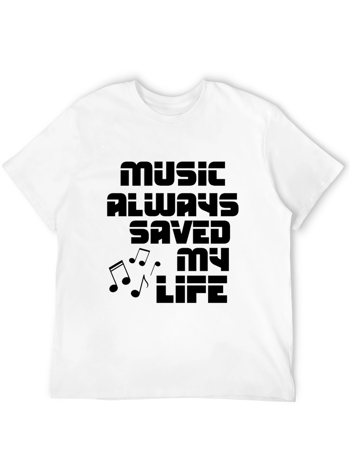 Music Saved My Life T-Shirt - Black Graphic Tee