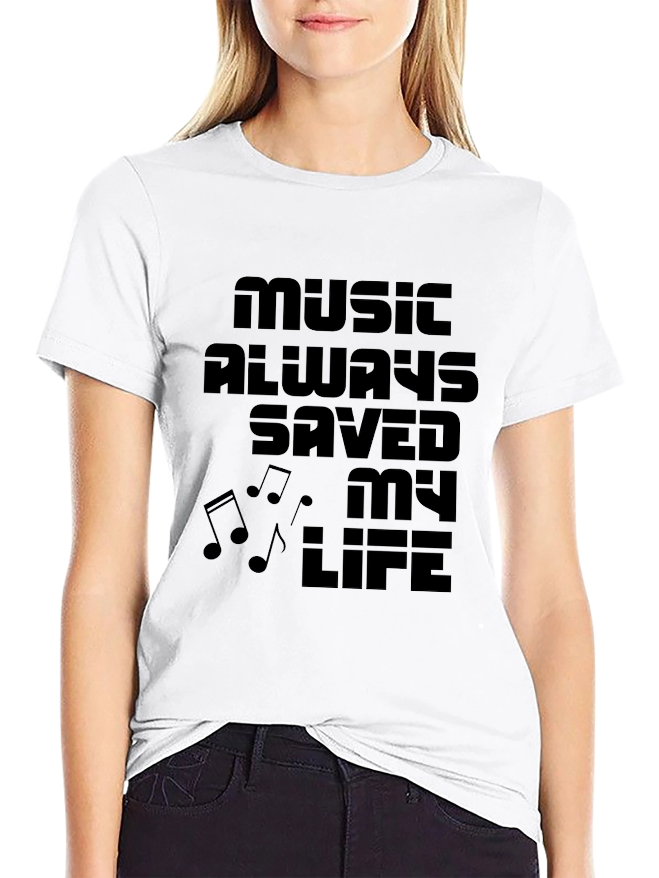 Music Saved My Life T-Shirt - Black Graphic Tee