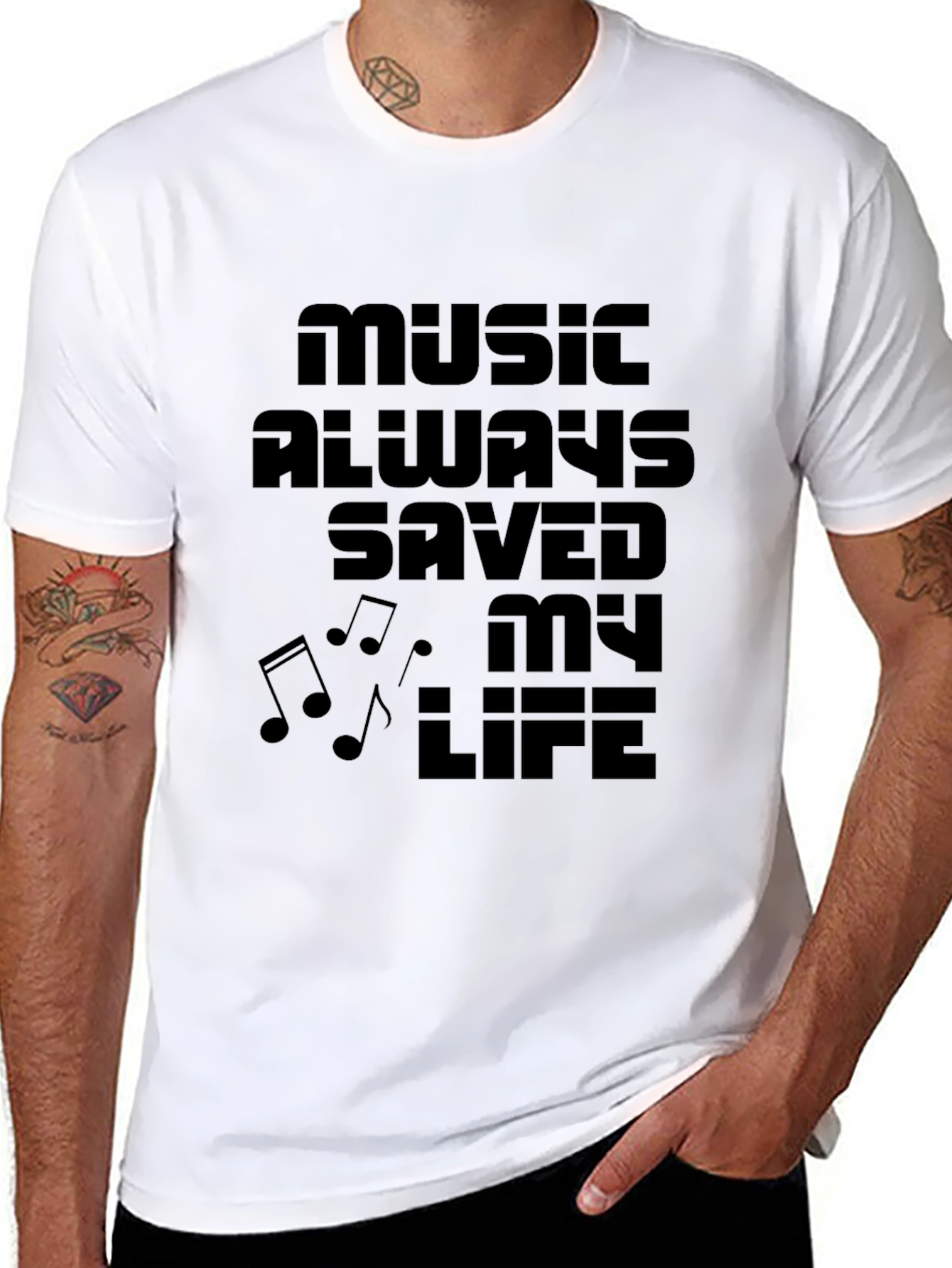Music Saved My Life T-Shirt - Black Graphic Tee
