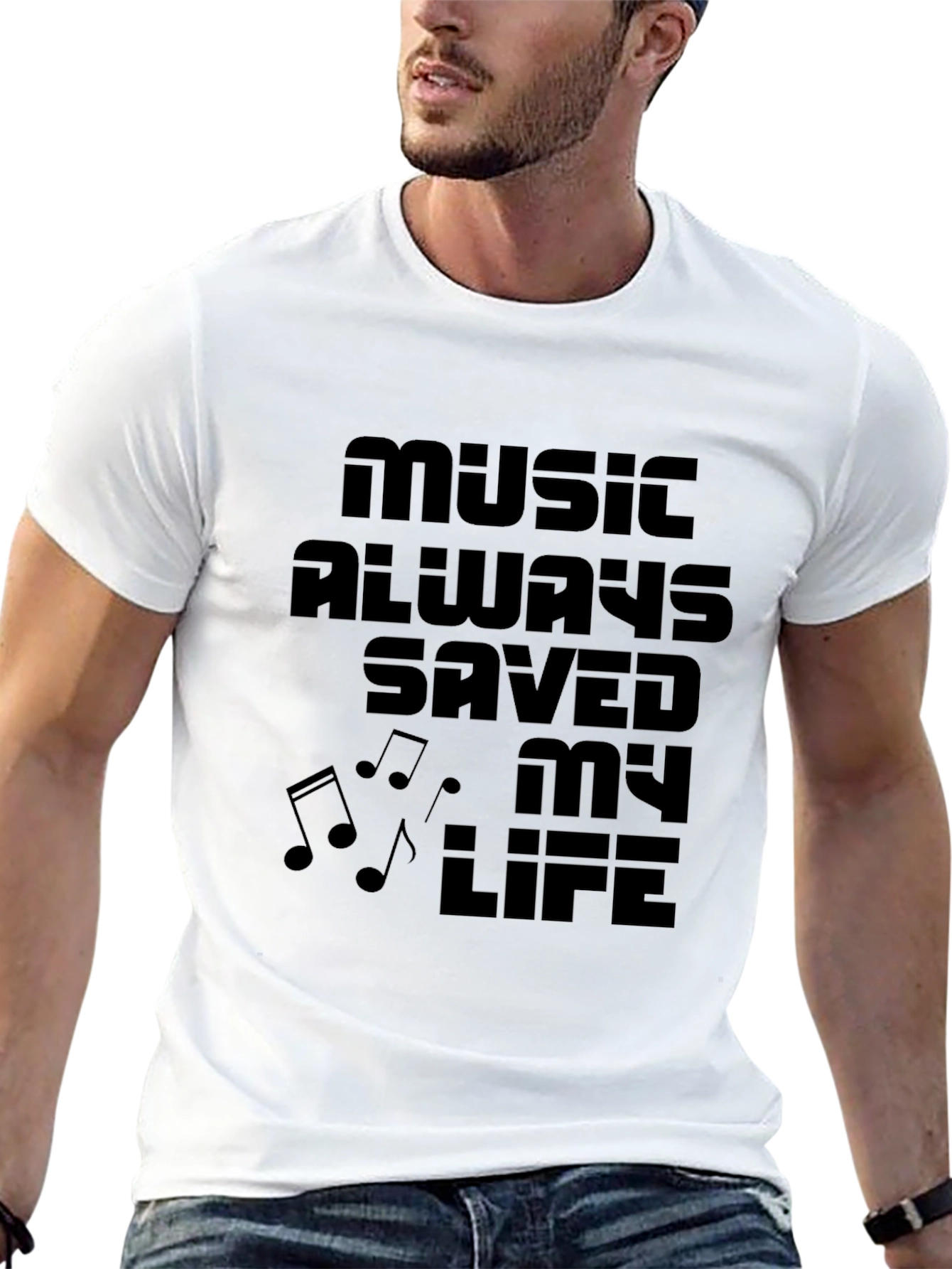 Music Saved My Life T-Shirt - Black Graphic Tee