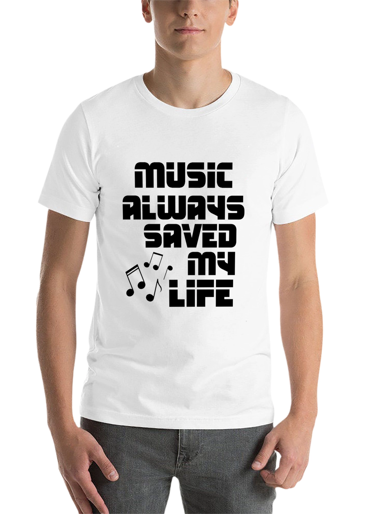 Music Saved My Life T-Shirt - Black Graphic Tee