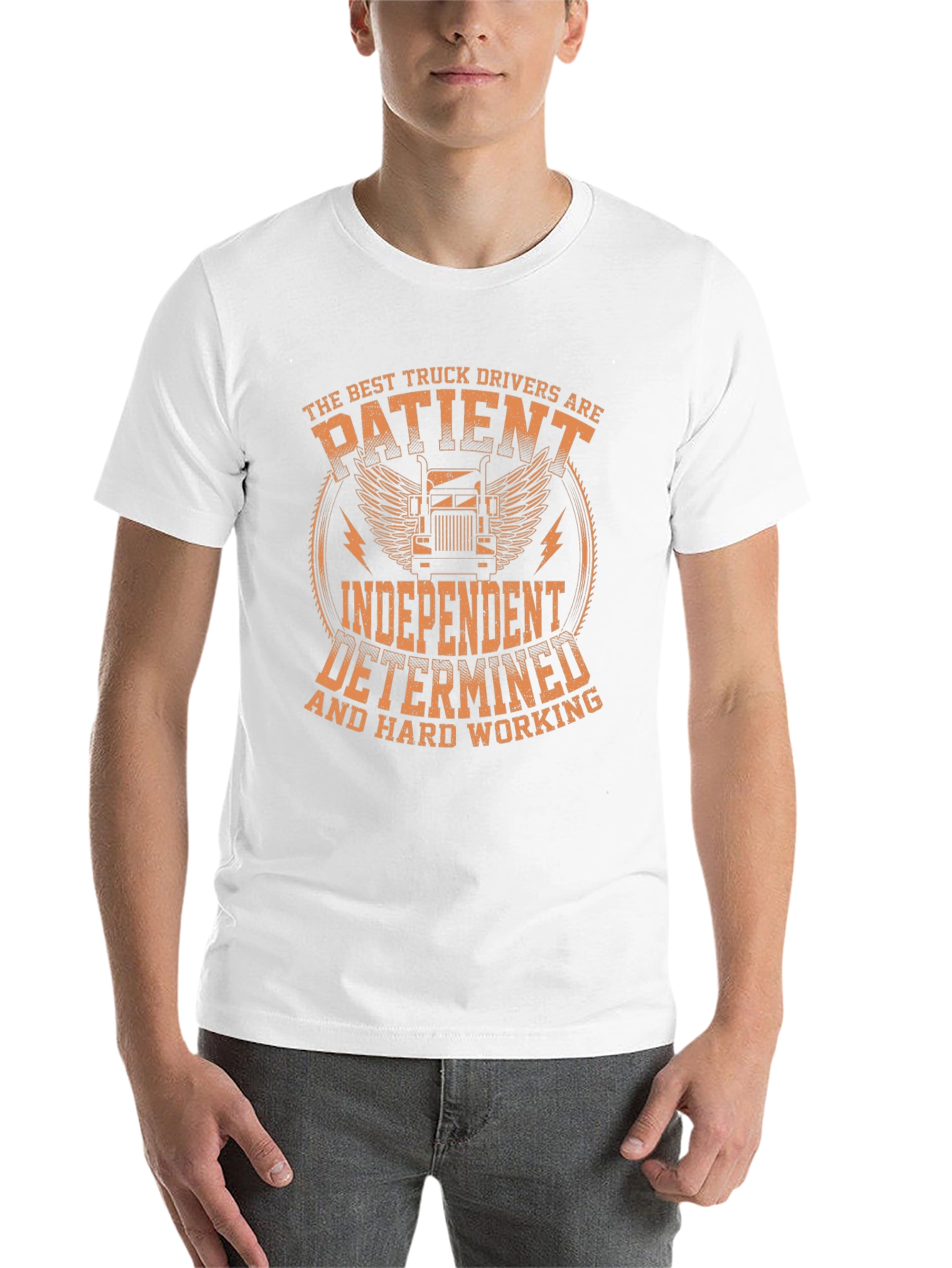 Truck Driver Black T-Shirt: Patient Independent Determined
