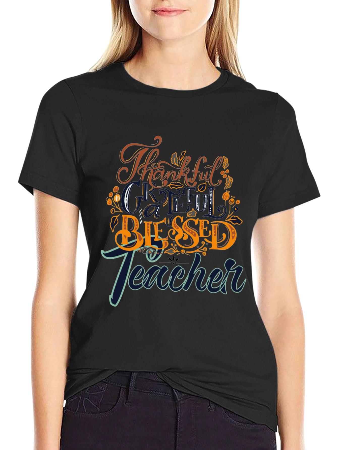 Thankful Blessed Teacher Graphic Tee