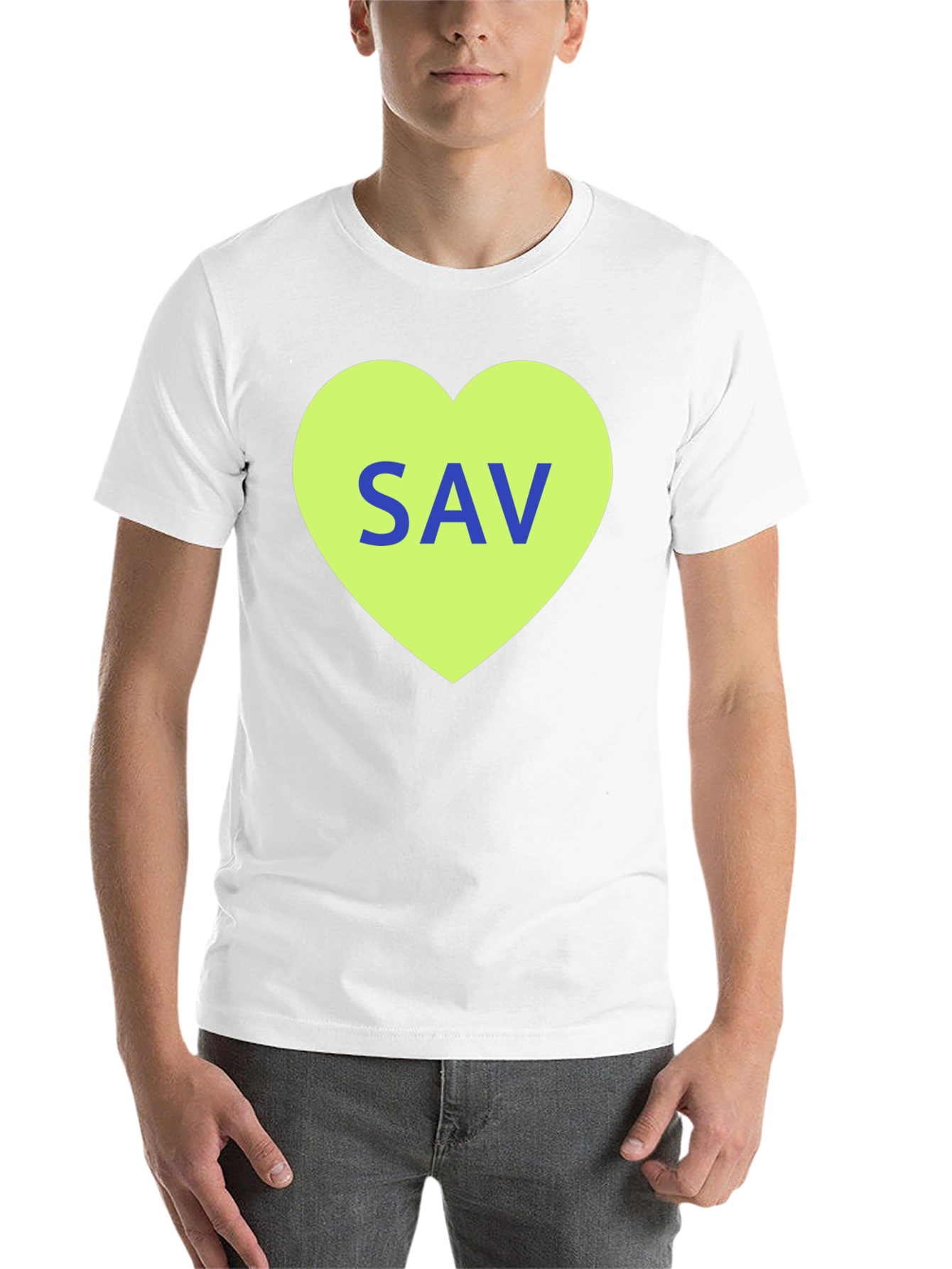 SAV Heart Graphic T-Shirt - Stylish Cotton Tee