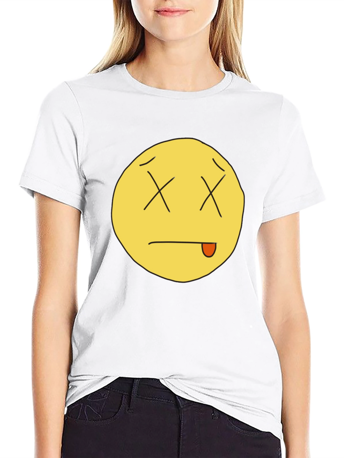 Funny Dead Emoji Black T-Shirt