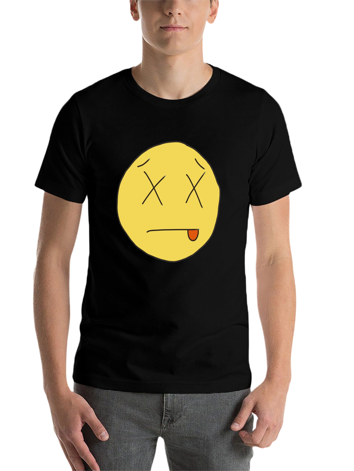 Funny Dead Emoji Black T-Shirt