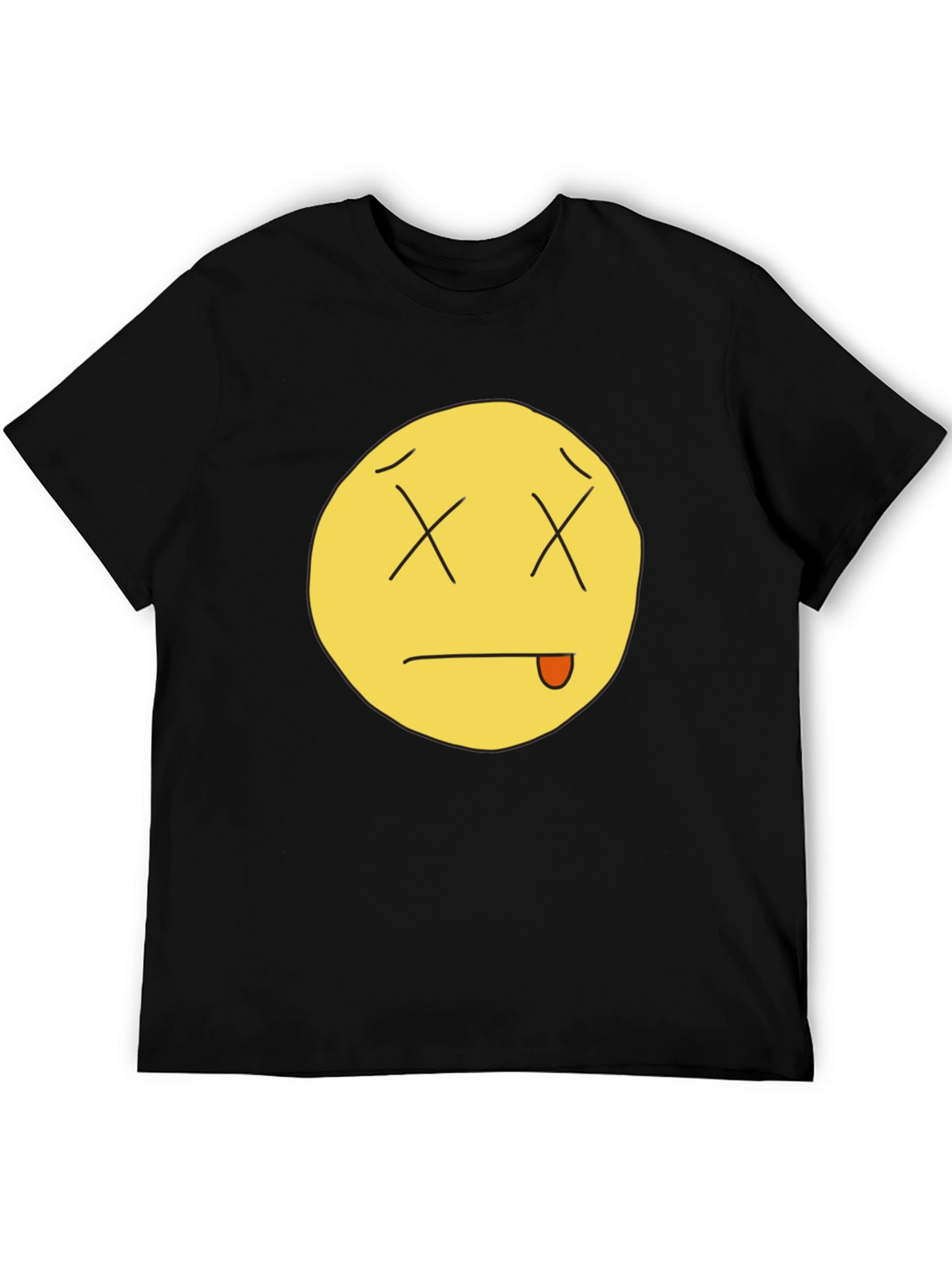 Funny Dead Emoji Black T-Shirt