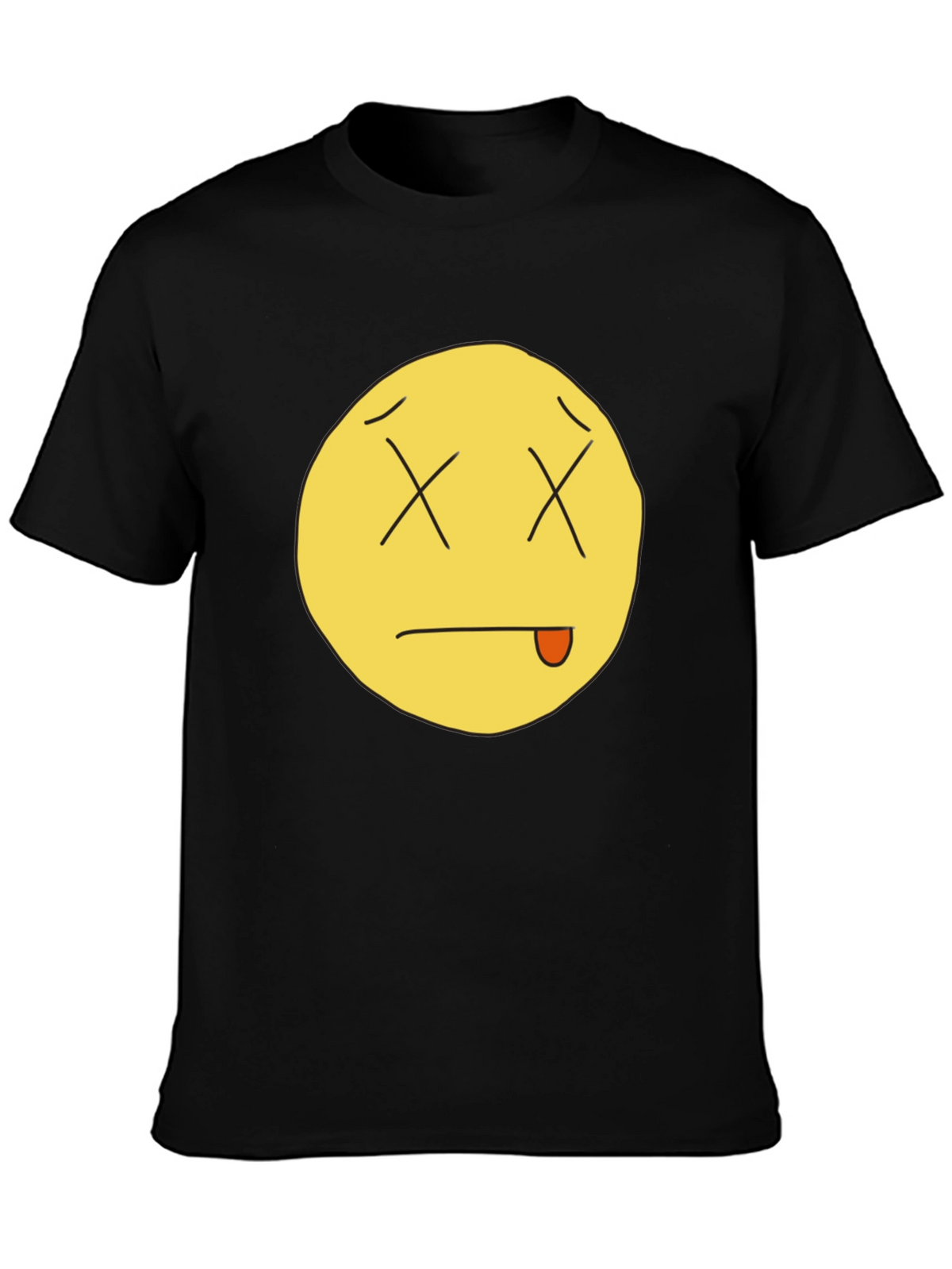 Funny Dead Emoji Black T-Shirt