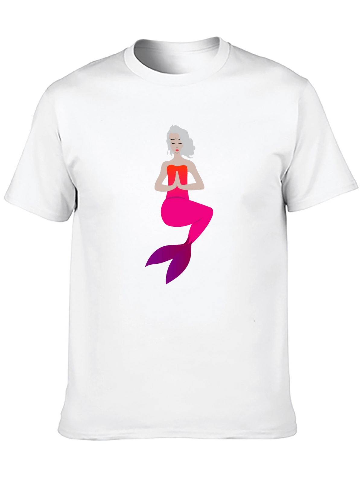 Mermaid in Meditation Black T-Shirt