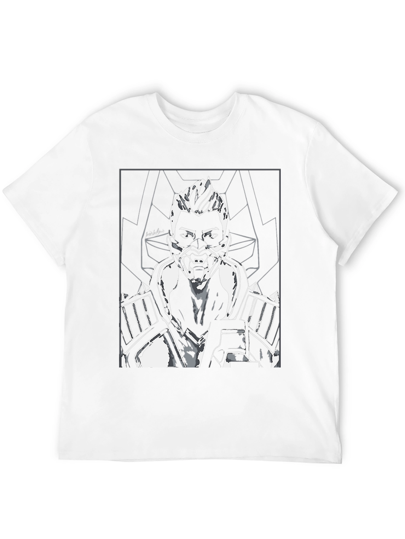 Cyberpunk Warrior Graphic Tee - Mens Black T-Shirt