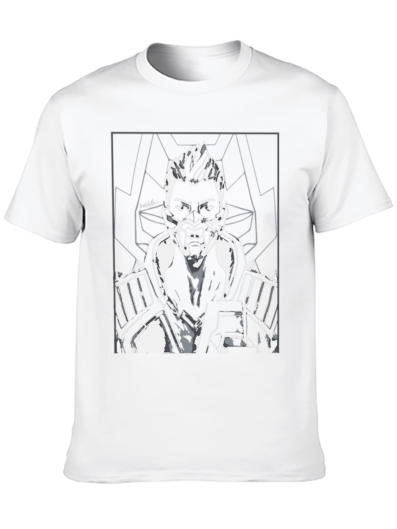Cyberpunk Warrior Graphic Tee - Mens Black T-Shirt