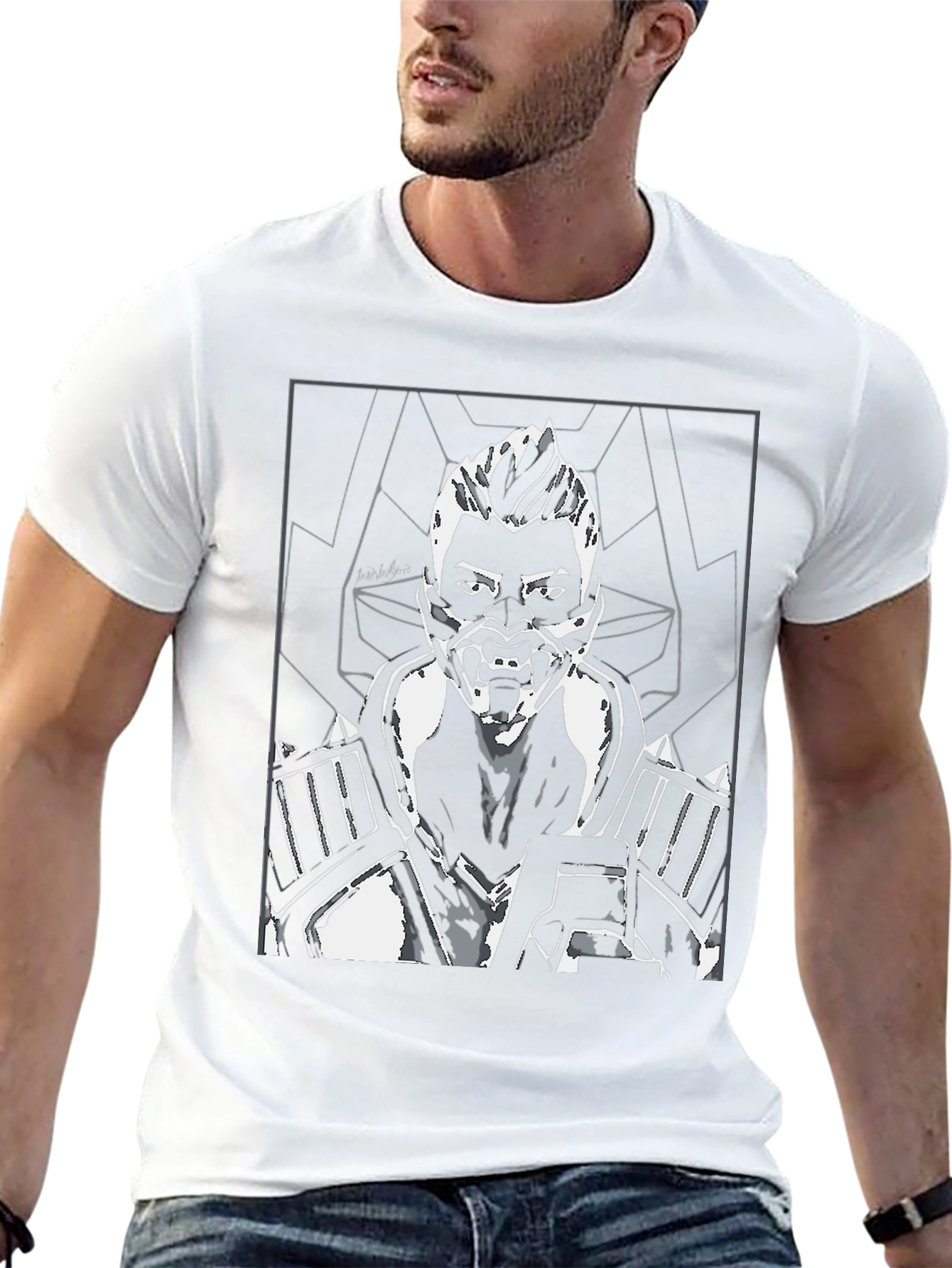 Cyberpunk Warrior Graphic Tee - Mens Black T-Shirt