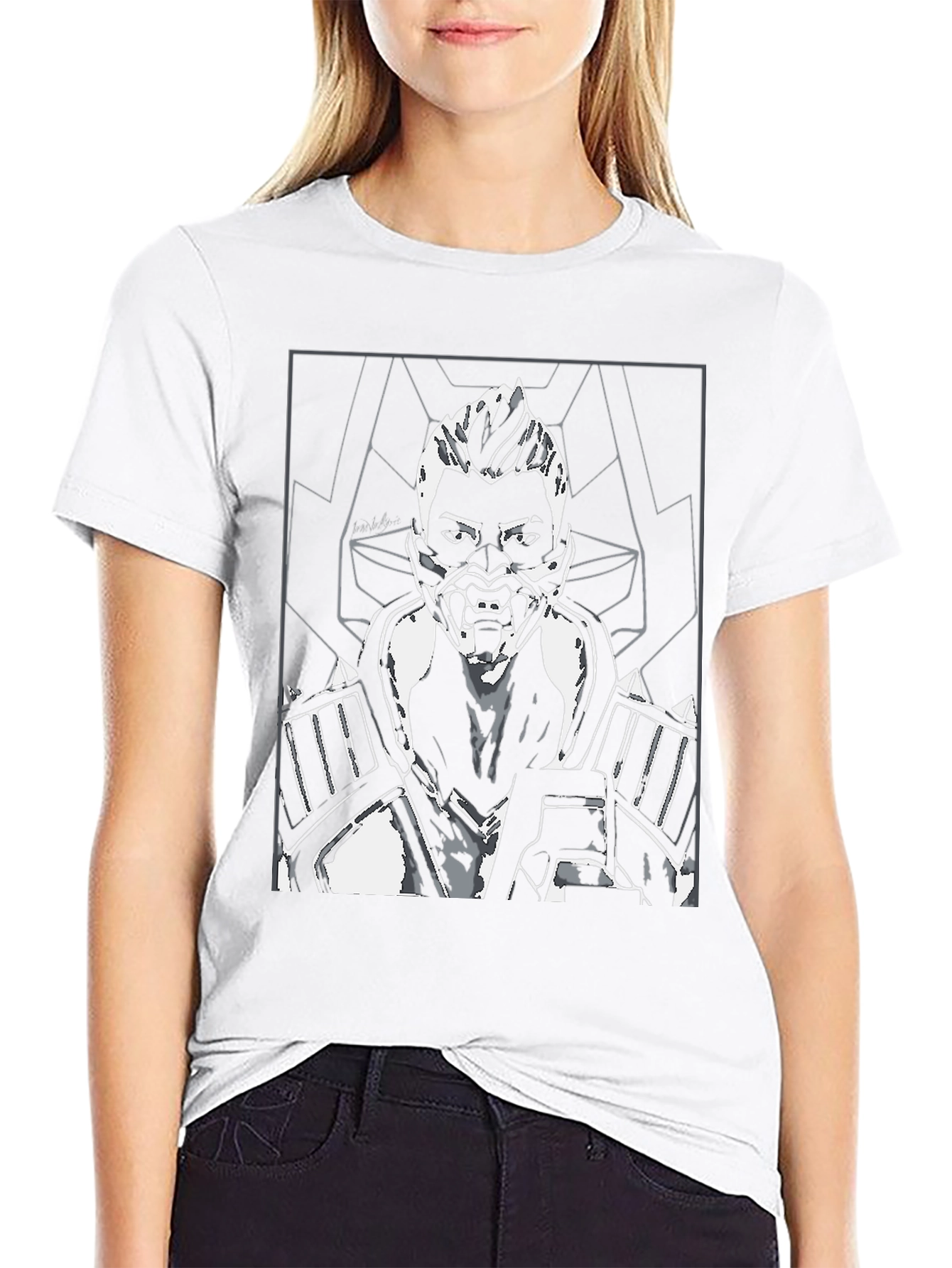 Cyberpunk Warrior Graphic Tee - Mens Black T-Shirt