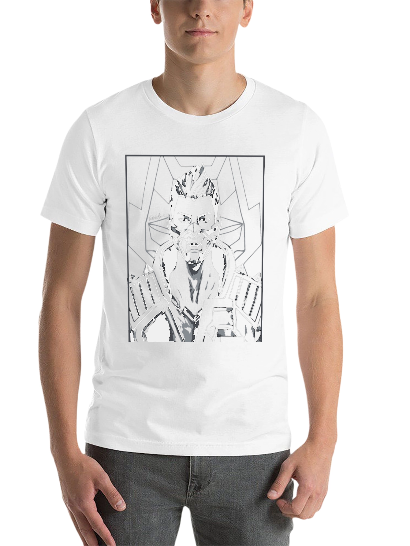 Cyberpunk Warrior Graphic Tee - Mens Black T-Shirt