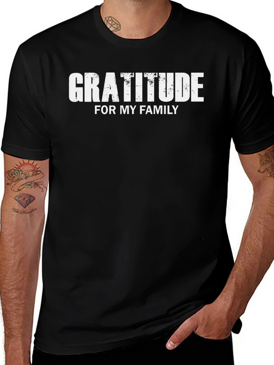 Gratitude for My Family Black T-Shirt
